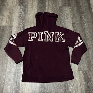 Victoria's Secret PINK Sequin Hoodie Red Women's Medium Vintage 2000's Y2K
